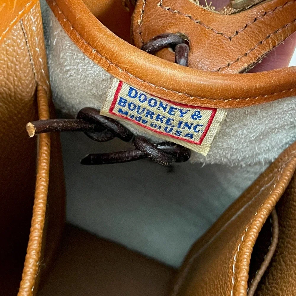 Dooney & Bourke Cream and Brown Pebbled Leather Satchel